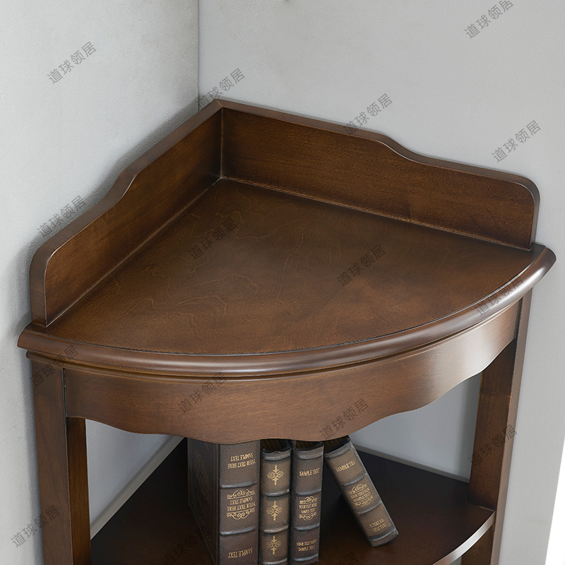 美式三角柜客厅墙角柜置物架餐厅拐角收纳柜扇形实木沙发角落矮柜