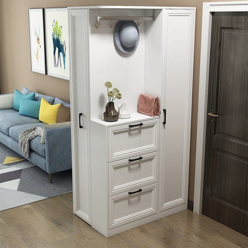 暧逸进门鞋柜多功能门厅柜客厅隔断柜翻斗鞋架衣帽柜抽拉式玄关柜