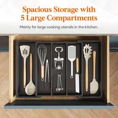 TEMU新款Expandable Utensil Tray 扩展餐具收纳盒家用亚马逊
