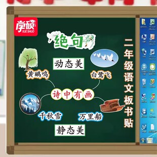 新人教版小学语文二年级下册传统节日彩色的梦沙滩上的童话亡羊补牢绝句雷雨青蛙卖泥公开课板书贴黑板贴教具