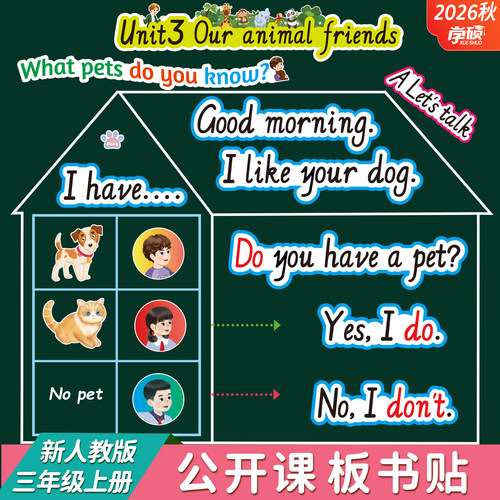 新人教定制英语分课时板书贴教具