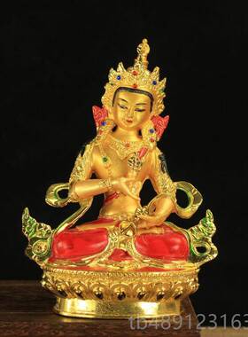 正品佛6寸金绘色面彩三宝佛文殊四臂像莲师新古典桌摆件家用
