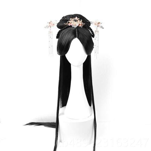 正品汉服假女古风cos少女金庸仙气魏全晋顶中分头套-百搭整套发发