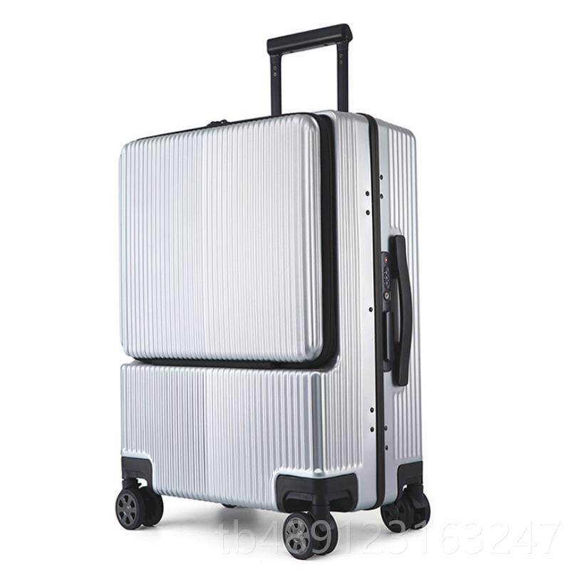 正品行李箱功铝框男女20寸务登机电脑子前置开口旅行箱24多商能拉