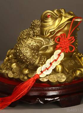 正品金蟾纯铜水摆件旺财金蝉吉祥物招风三足蟾蜍客办厅公桌开业礼