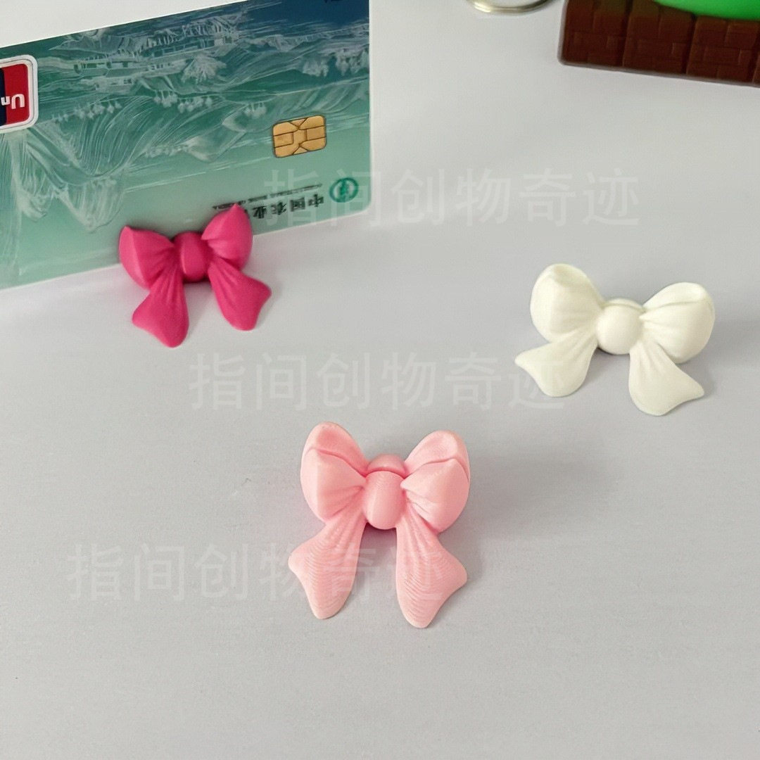 跨境新品3d打印可爱蝴蝶结造型照片便签陈列底座家居卧室照片支架图片