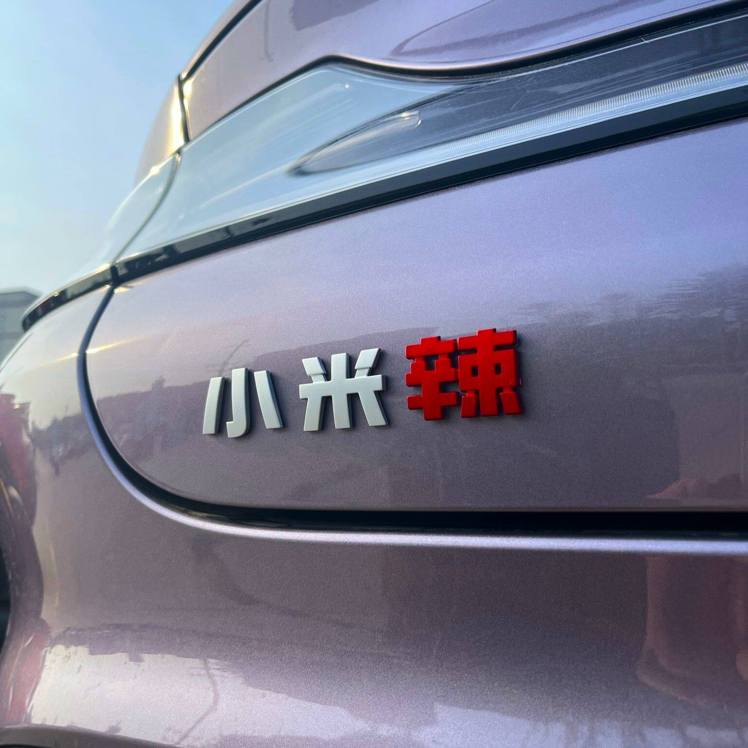 适用于Xiaomiao小米辣SU7YU7汽车车贴搞笑3D立体实习文字车标贴