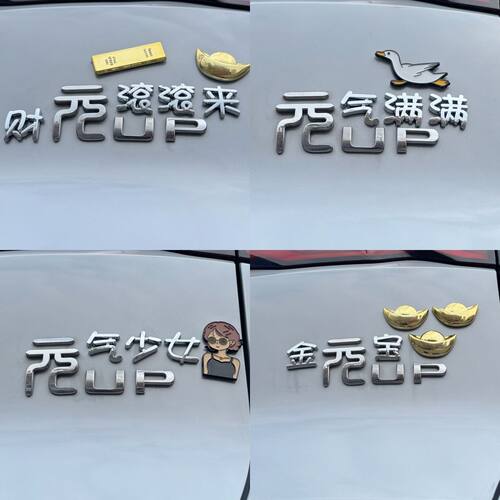 比亚迪元UP元PLUS汽车标贴3D立体