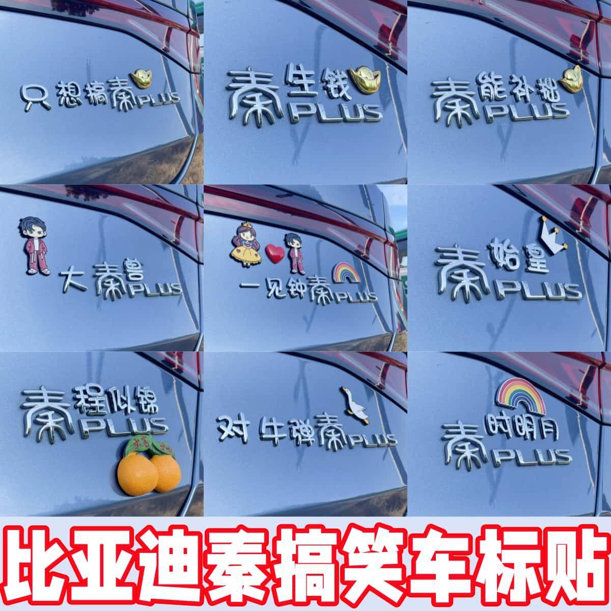 比亚迪秦LMAXPLUS秦劳致富车标贴