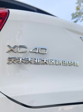 沃尔沃亚太区总裁富婆汽车贴原车材质3D立体搞笑文字改装车标贴