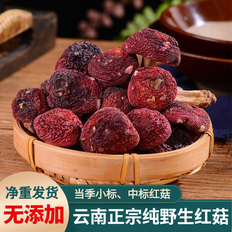云南野生红菇干货 无硫红菇500g家用煲汤食材月子食谱标红菇