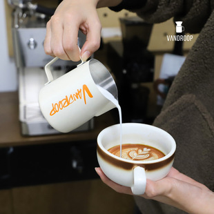 专业咖啡拉花缸350 600ml不锈钢拉花杯嘴尖打奶缸奶泡杯手冲