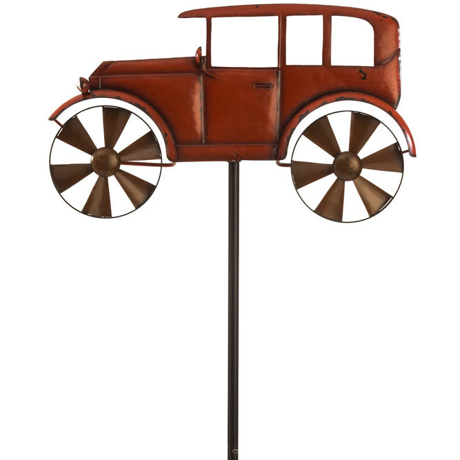 批发美式田园风车花架批发庭院花插法式乡村花园单车铁艺爬藤架