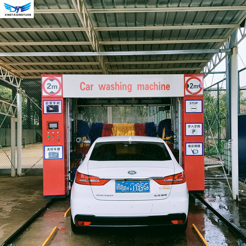 全自动电脑触摸洗轮机自动洗车机用途商用厂家无人值守智能5刷