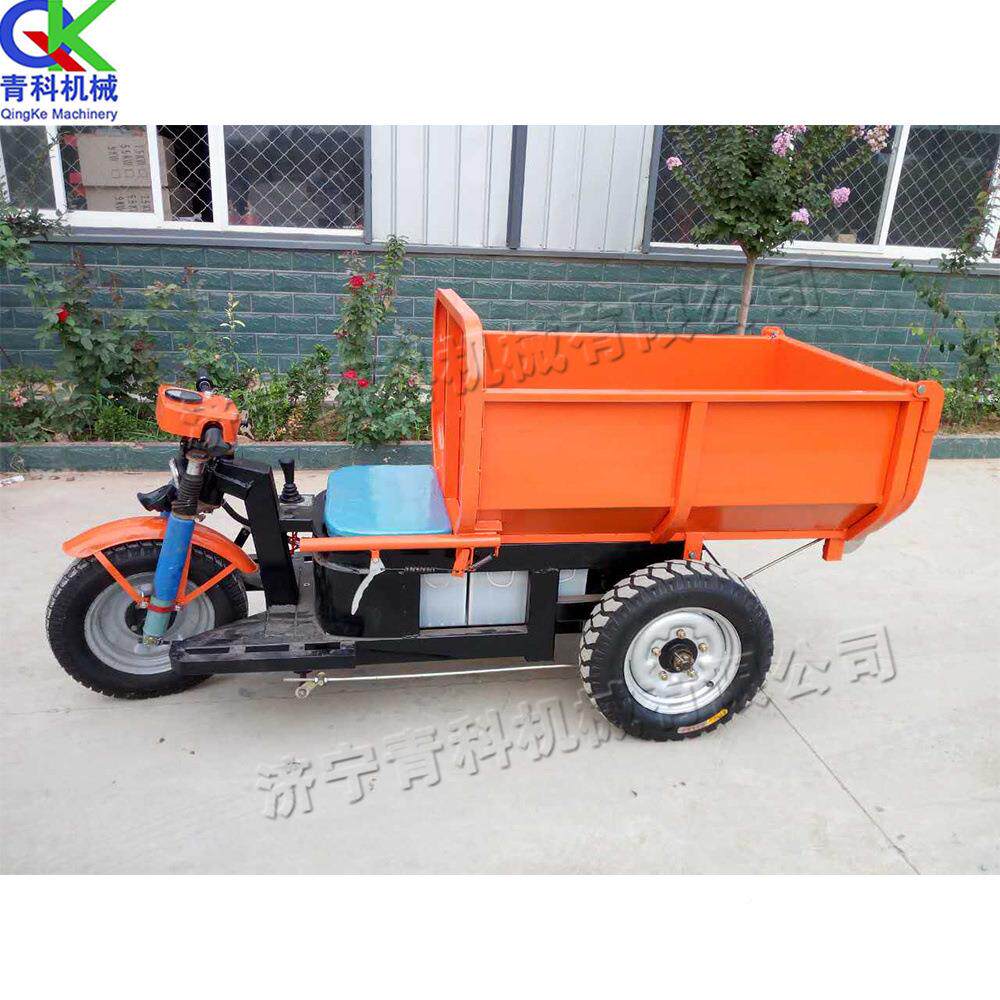 农用座驾电动三轮车重爬坡三载动电车工地混qk-cl-50凝土砂浆运输