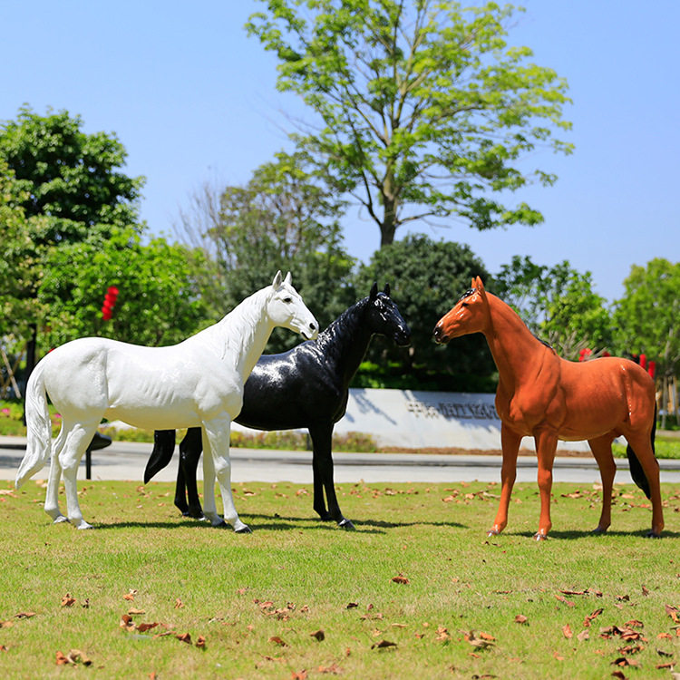 玻璃钢仿真黑白马雕塑摆件花园庭院商场美陈户外园林景观动物装饰,家居饰品,户外/庭院摆件,淘宝优惠券,粉丝福利购,淘宝优惠卷