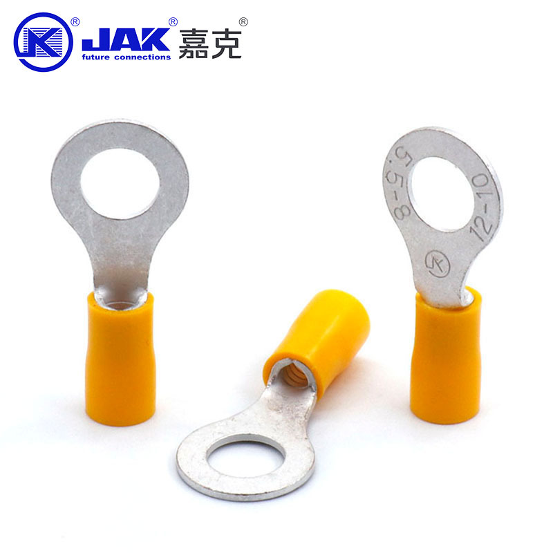 RV5.5-8绝缘端子 M8铜鼻子冷压接线端子 地线紫铜端头 新能源端子