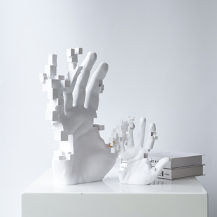 后现代家居样板间直播工作室电视柜玄关装饰工艺品马赛克手掌摆件