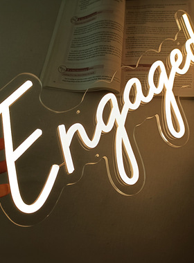 发光字招牌  LED霓虹灯 Engaged造型灯 婚礼求婚派对氛围装饰灯