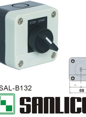 防水一孔按钮接线盒带选择开关SAL LA68H XAL-B132