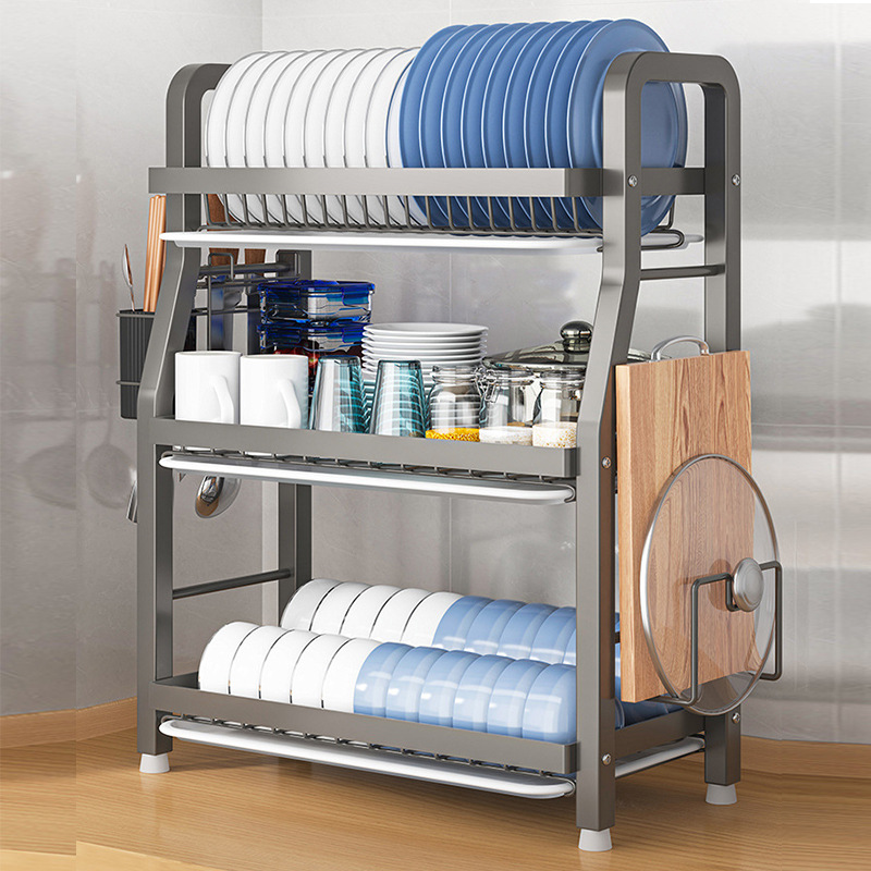 厨房置物架碗碟碗盘收纳架沥水架家用多功能碗筷收纳盒碗柜碗架