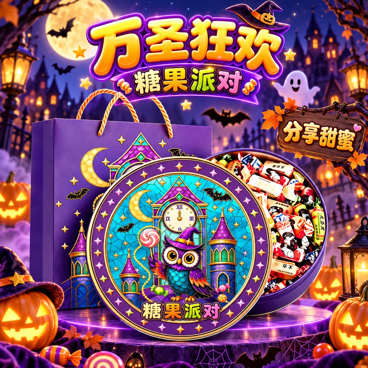 【万圣节礼物】大白兔奶糖伴手礼盒心型生日糖果零食送老师儿童