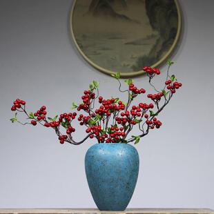 陶瓷花瓶摆件创意客厅插花电视柜玄关禅意复古家居装 现代新中式 饰