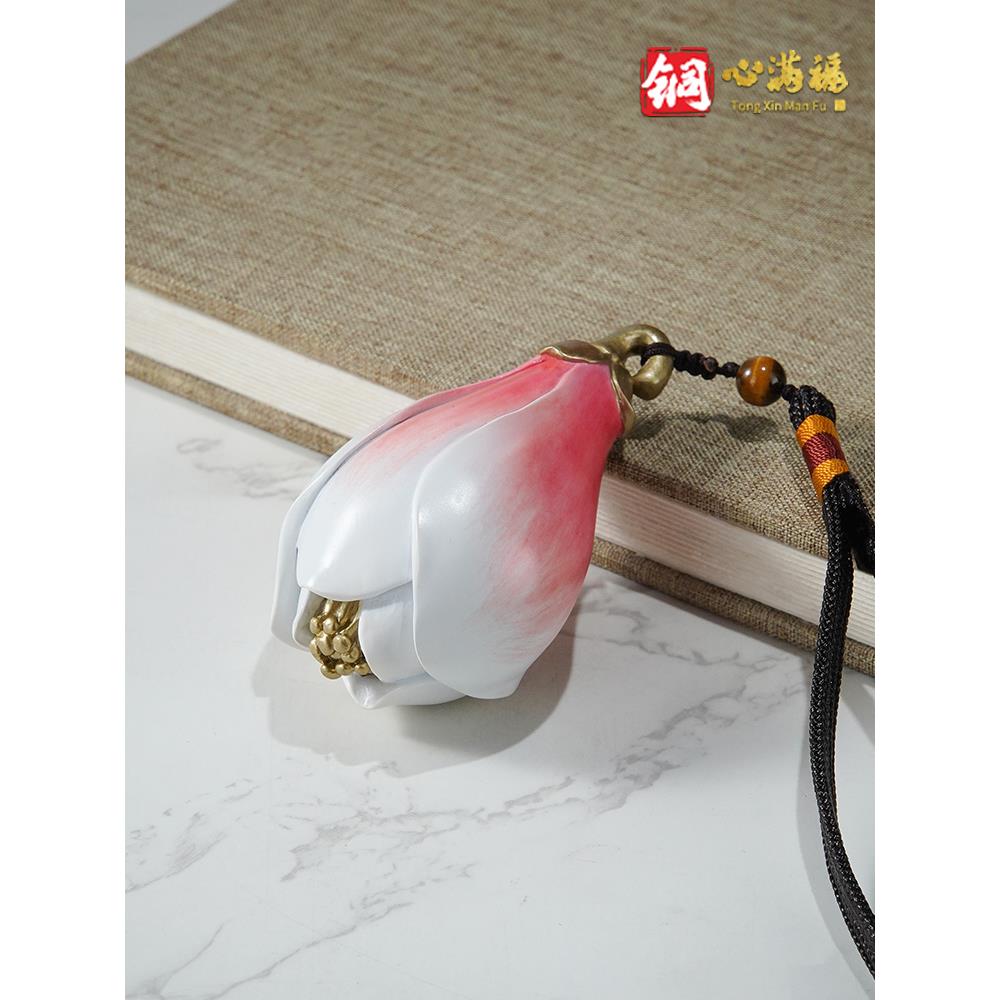铜手把件《玉兰花》铜工艺品桌面玄关玉兰花把玩送老师礼物