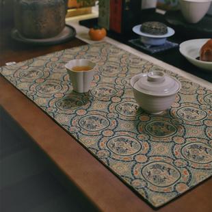 礼品织锦茶席蜀锦茶垫复古文艺素雅茶道零配桌旗干泡席方茶布桌垫