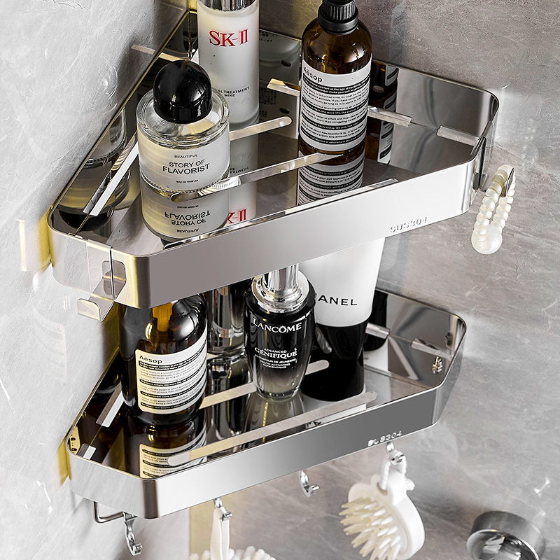 304不锈钢免打孔壁挂置物架