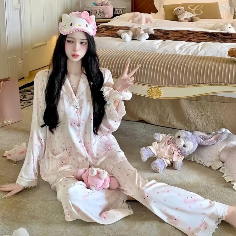 26春秋款三丽鸥美乐蒂冰丝睡衣睡袍/浴袍