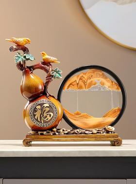 新中式创意覆古解压流沙画葫芦摆件客厅玄关酒柜电视柜家居装饰品