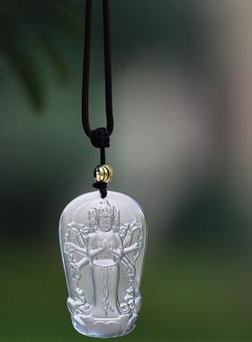 琉璃摩利支天吊坠挂件本命菩萨佛像挂饰项炼随身佛八臂观音佛牌