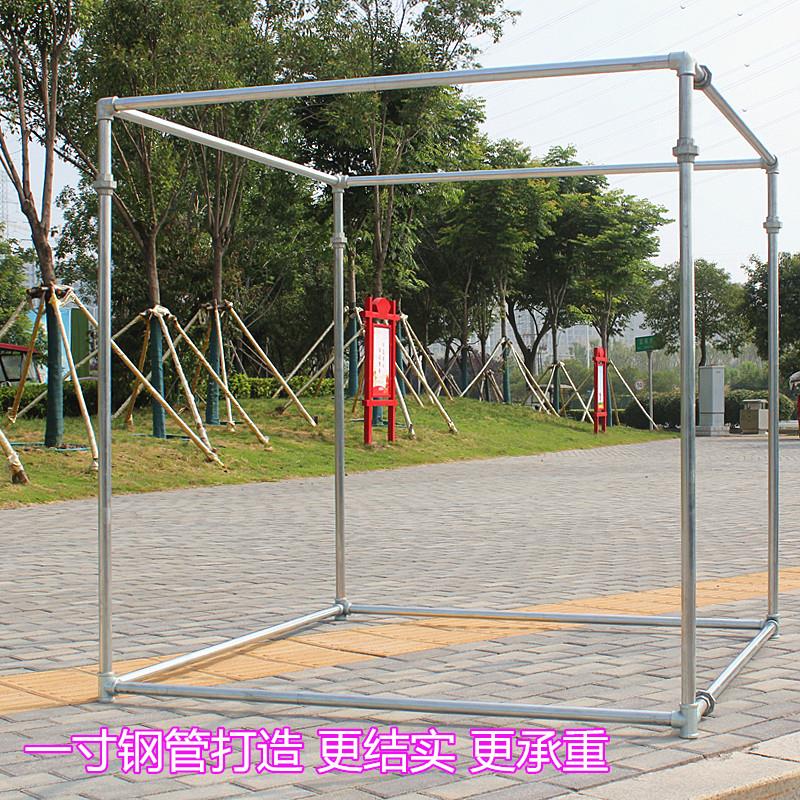 一寸钢管晾衣架置地式室外单双杆架晒被子架凉衣架子,晒衣架,防风