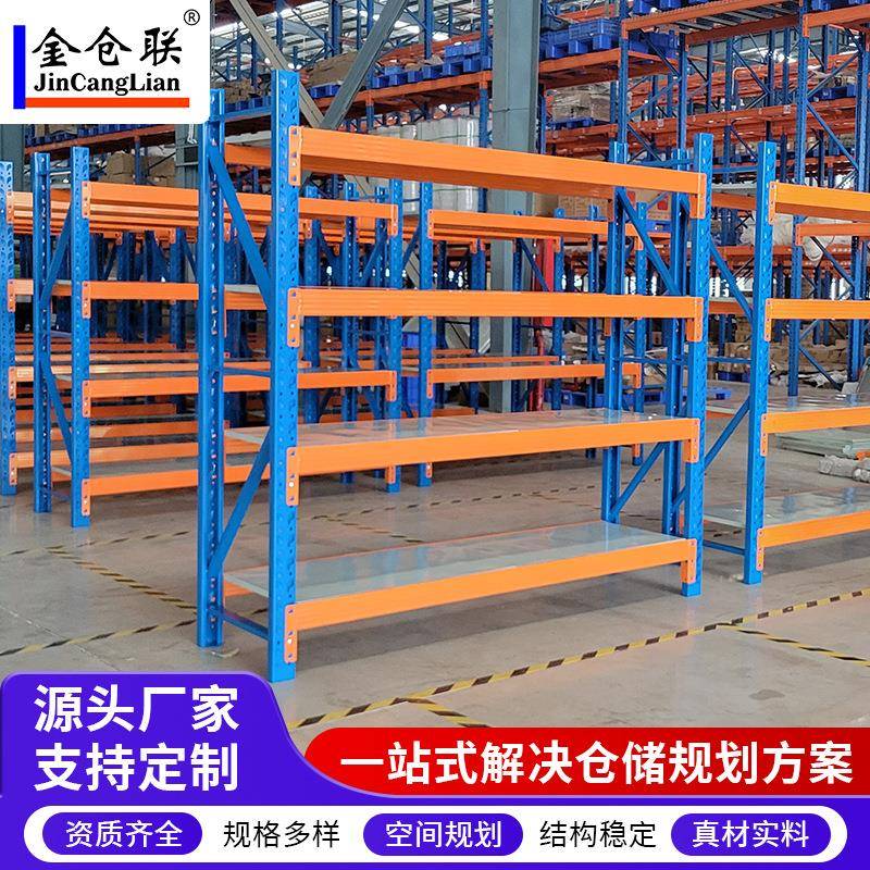 仓储货架轻型中型储物库房仓库铁置物架展示架电商可叠加多层架子