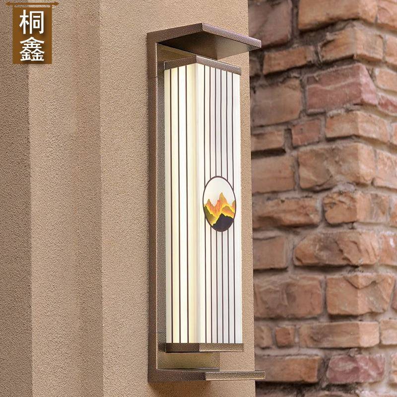 太阳能壁灯户外庭院灯别墅室外防水现代中式大门口两侧门柱外墙灯