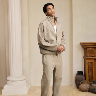 磨毛拉链卫衣套装 云糯细绒 男老钱风两件套加绒加厚 Hues Azure