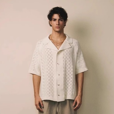 新贵老钱度假风休闲镂空针织开衫