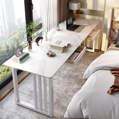 岩板铁艺长条桌现代简约客厅家用办公桌卧室电脑桌商用洽谈桌