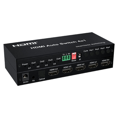 厂家HDMI切换器4进1出4切1无缝切换1080P自动切换支持轮训功能15S