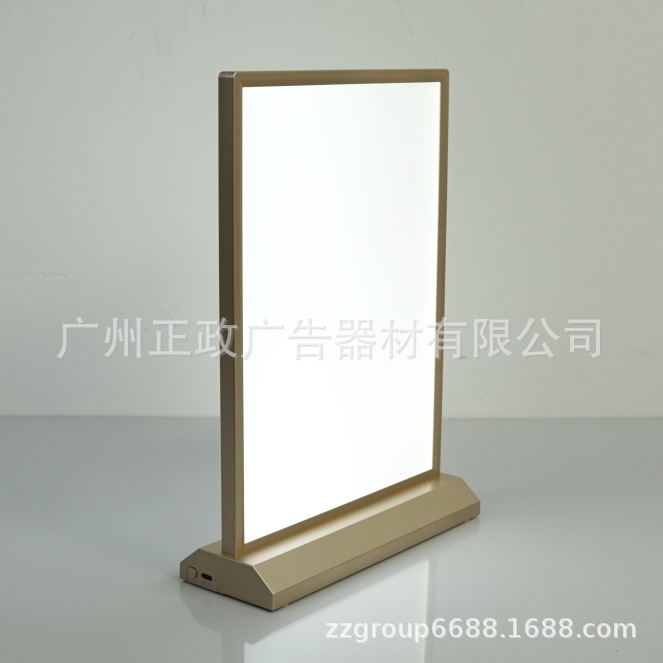 LED充电灯箱发光展示牌餐桌A4一体款台卡桌面宣传菜单广告牌双面
