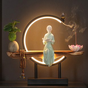 新中式创意仕女陶瓷摆件室内客厅书房玄关装饰品琴棋书画工艺品