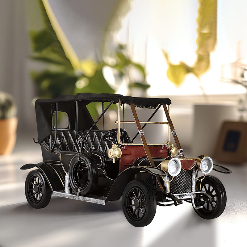 欧式复古老爷车手工模型金属汽车道具装饰创意家居卡车桌面摆件