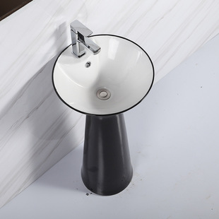 北欧创意陶瓷立柱盆洗手台柱盆 户外阳台立柱式洗手盆洗脸盆供应