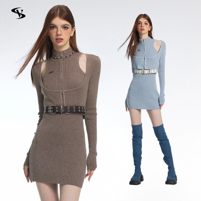 Vone SheeE辣妹长袖包臂连衣裙针织套装女两件套,女装/女士精品,时尚套装,淘宝优惠券,粉丝福利购,淘宝优惠卷