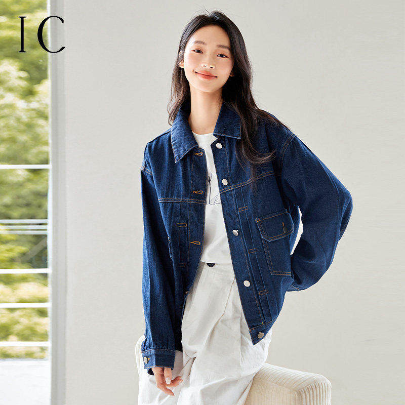 IC复古竖条纹牛仔外套女2025新款休闲设计气质高级感通勤宽松上衣,女装/女士精品,短外套,淘宝优惠券,粉丝福利购,淘宝优惠卷