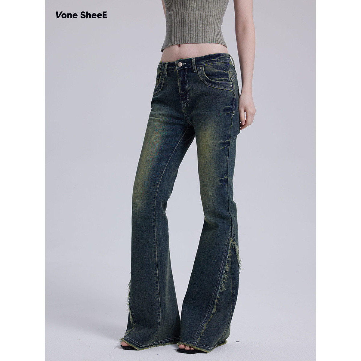【昕怡粉丝专享】Vone SheeE美式复古窄版阔腿微喇牛仔裤女,女装/女士精品,牛仔裤,淘宝优惠券,粉丝福利购,淘宝优惠卷