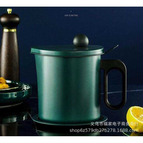 304日式油壶家用不锈钢过滤网带盖装油瓶厨房几何储滤油渣储油罐