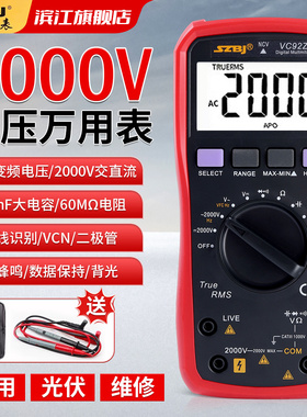滨江VC92高压万用电表2000V交直流矿用万用电表2KV光伏多用表电压