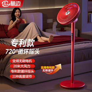 林边空气循环扇家用大风力静音直流变频落地扇台立两用对流电风扇